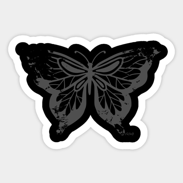 BUTTERFLY dark Gray, Logo Sticker by VanIvony